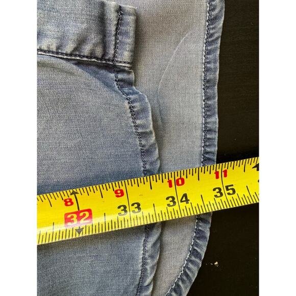 Allsaints Mel Dress Button Down Short Sleeves Mini Light Indigo Blue Size 4 - Picture 13 of 14